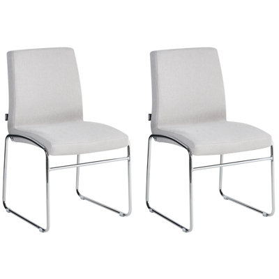 B&Q -  Set Of 2 Dining Chairs Lecco Fabric Light Grey