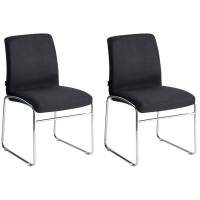 B&Q -  Set Of 2 Dining Chairs Lecco Fabric Black