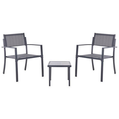 Beliani Bistro Set Tavoleto Metal Dark Grey from B&Q