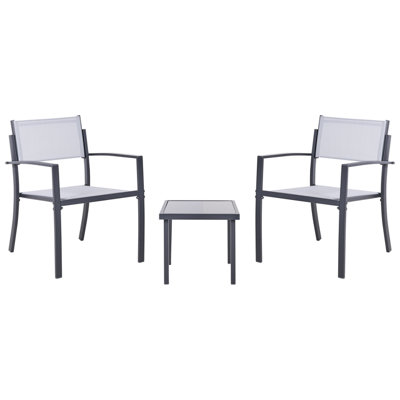 Beliani Bistro Set Tavoleto Metal Grey from B&Q