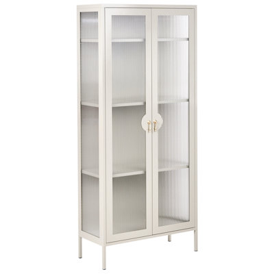 B&Q -  Glass Display Cabinet Gleora Metal Light Beige