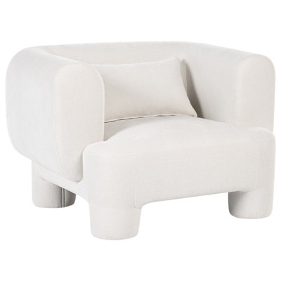 Beliani Retro Armchair Hogbo Fabric White from B&Q