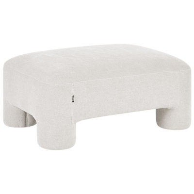 Beliani White Retro Ottoman Hogbo Fabric B&Q