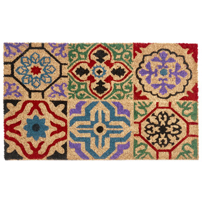 B&Q -  Doormat Naukati Multicolour 45 X 75 Cm Coir