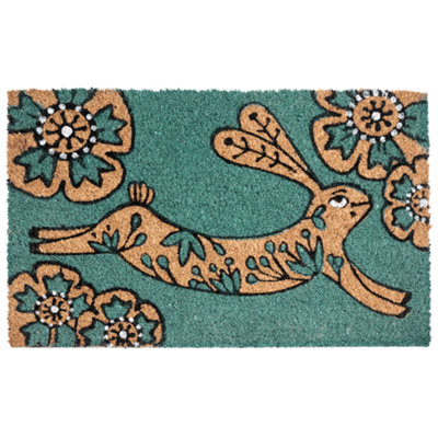 Beliani Doormat Clark Teal 45 X 75 Cm Rabbit Coir from B&Q