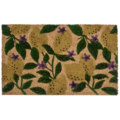 B&Q -  Doormat Tazlina Multicolour 45 X 75 Cm Lemon Coir