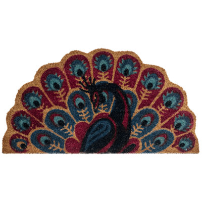 Beliani Doormat Nulato Multicolour 45 X 75 Cm Peacock Coir from B&Q