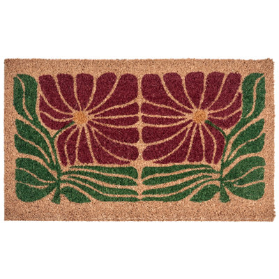 B&Q -  Doormat Tanalian Multicolour 45 X 75 Cm Flower Coir