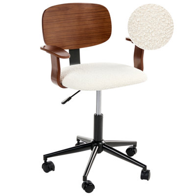 B&Q -  Desk Chair Gunnison Boucle Off-White