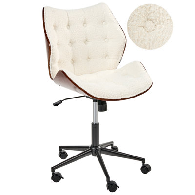 B&Q -  Desk Chair Lompoc Boucle Off-White