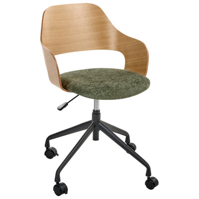 Beliani Desk Chair Novato Faux Linen Green from B&Q