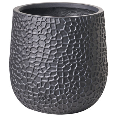 Beliani  Plant Pot Qiyun 41 Cm Black from B&Q