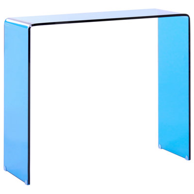 Beliani Console Table Kendall Tempered Glass Blue from B&Q