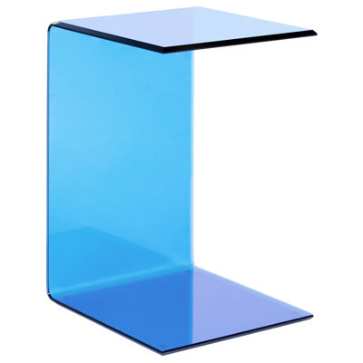 Beliani Side Table Lourdes Tempered Glass Blue from B&Q