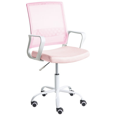 Beliani Scandinavian Office Chair Ease Pastel Pink