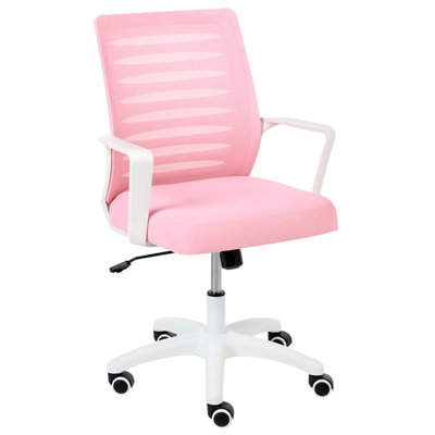 Beliani Scandinavian Office Chair Radiant Pink