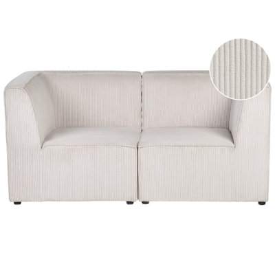 Beliani Modular Sofa 2 Seater Lemvig Corduroy Beige from B&Q