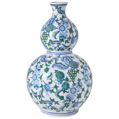 Beliani Flower Vase Mostoles Porcelain 45 Cm White/ Blue from B&Q