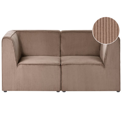 Beliani Modular Sofa 2 Seater Lemvig Corduroy Sand Beige from B&Q
