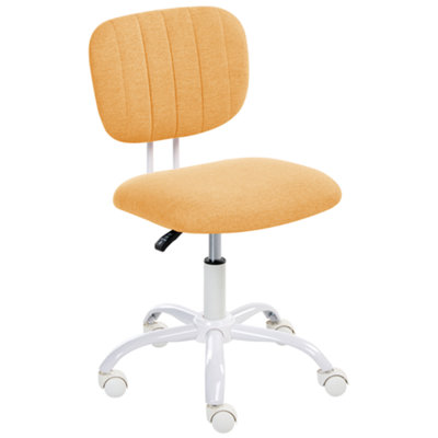 Beliani Desk Chair Bubbly Fabric Orange B&Q