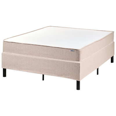 Beliani Divan Bed Without Headboard Fabric Countess 120 X 200 Cm (Eu Small Double) Beige