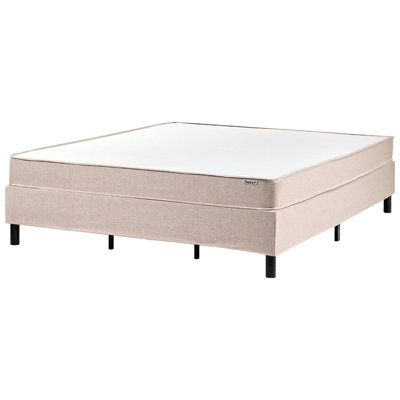 Beliani Divan Bed Without Headboard Fabric Countess 180 X 200 Cm (Eu Super King) Beige