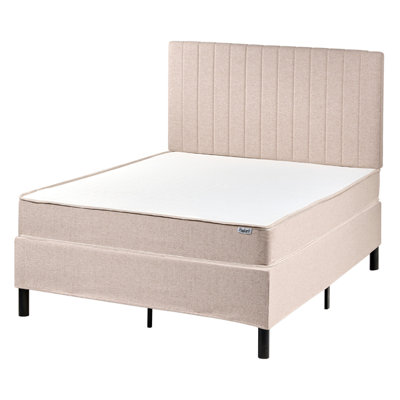 Beliani Divan Bed Fabric Countess 120 X 200 Cm (Eu Small Double) Beige