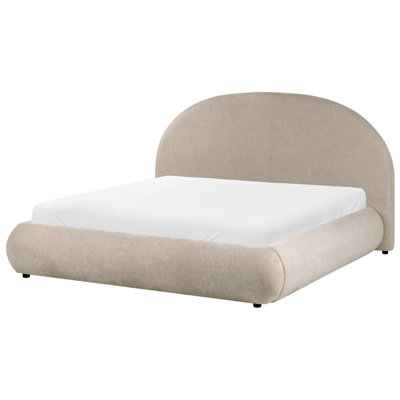 Beliani Ottoman Bed Grasse Fabric Taupe 160 X 200 Cm (Eu King Size) from B&Q