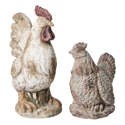 Beliani Set Of 2 Garden Statues Specchia Chicken Beige from B&Q