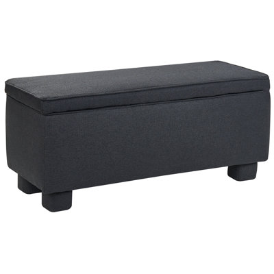 Beliani Upholstered Storage Bench Ithaca Fabric Black from B&Q