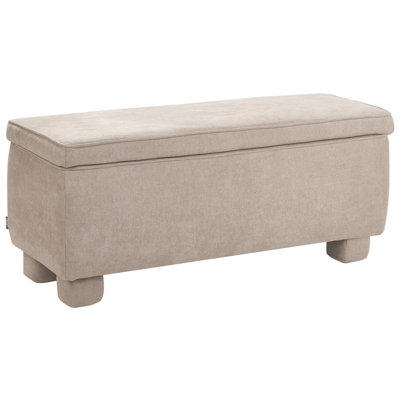 Beliani Upholstered Storage Bench Ithaca Fabric Beige from B&Q