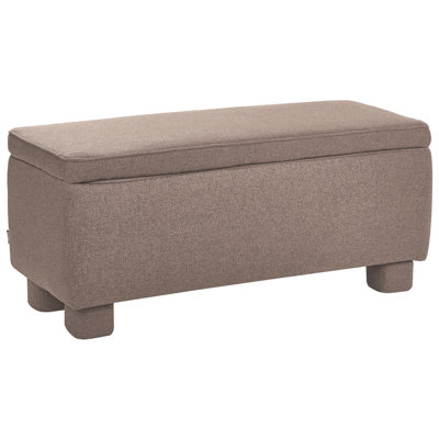 Beliani Upholstered Storage Bench Ithaca Fabric Taupe from B&Q