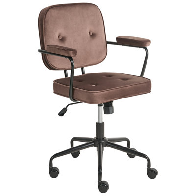 B&Q -  Desk Chair Pawnee Velvet Brown