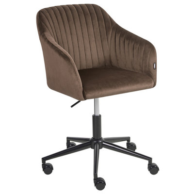 Beliani Desk Chair Venice Velvet Brown from B&Q