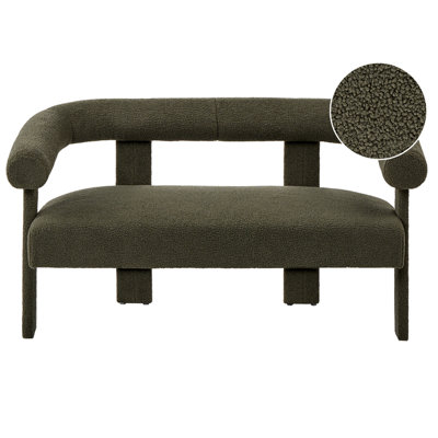 Beliani Sofa 2 Seater Ilbro Boucle Dark Green from B&Q