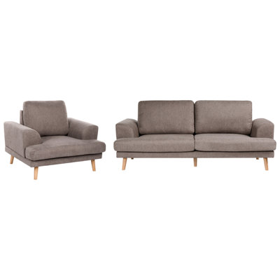 Beliani Living Room Set 4 Seater Kildal Fabric Brown from B&Q