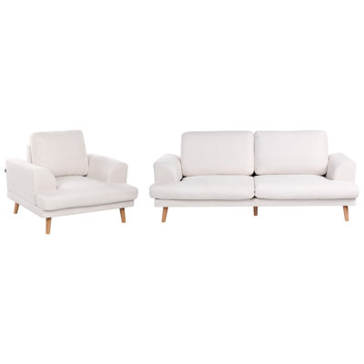 Beliani Living Room Set 4 Seater Kildal Fabric Light Beige from B&Q