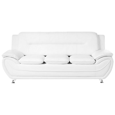 Beliani Sofa 3 Seater Leira Faux Leather White from B&Q