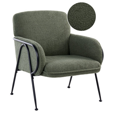 Beliani Minimalist Armchair Trysnes Boucle Green from B&Q