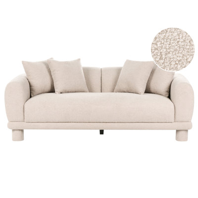 Beliani Sofa 3 Seater Pori Boucle Beige from B&Q