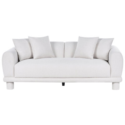 Beliani Sofa 3 Seater Pori Fabric Off-White from B&Q