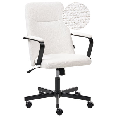 B&Q -  Office Chair Caroga Boucle White
