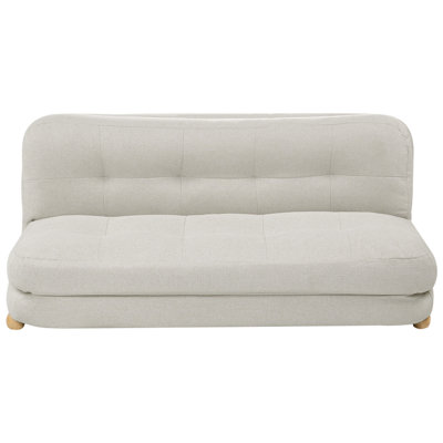 Beliani Sofa Bed 2 Seater Esbjerg Faux Linen Off-White from B&Q