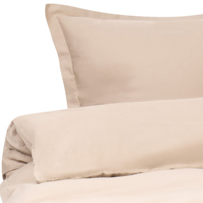 Beliani Duvet Cover Set Parkrose Sateen Cotton 220 X 240 Cm Beige from B&Q