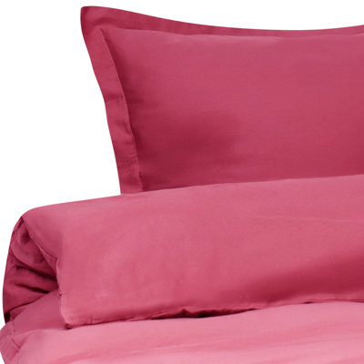 Beliani Duvet Cover Set Parkrose Sateen Cotton 220 X 240 Cm Burgundy from B&Q