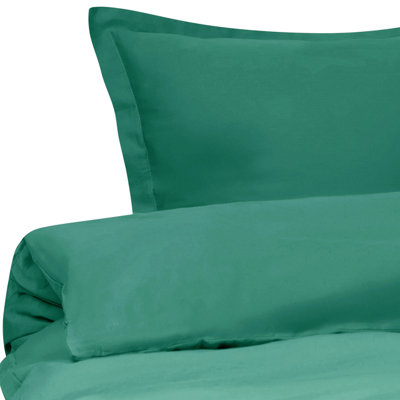 Beliani Duvet Cover Set Parkrose Sateen Cotton 220 X 240 Cm Green from B&Q