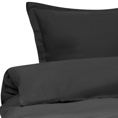 Beliani Duvet Cover Set Parkrose Sateen Cotton 220 X 240 Cm Black from B&Q