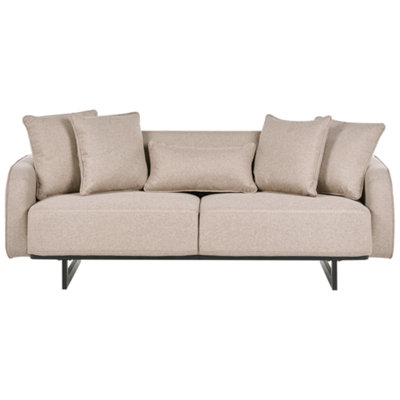 Beliani Sofa 3 Seater Svanek Fabric Light Brown from B&Q
