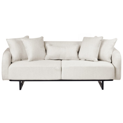 Beliani Sofa 3 Seater Svanek Fabric Off-White from B&Q