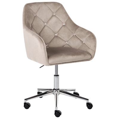 B&Q -  Desk Chair Veloria Velvet Beige
